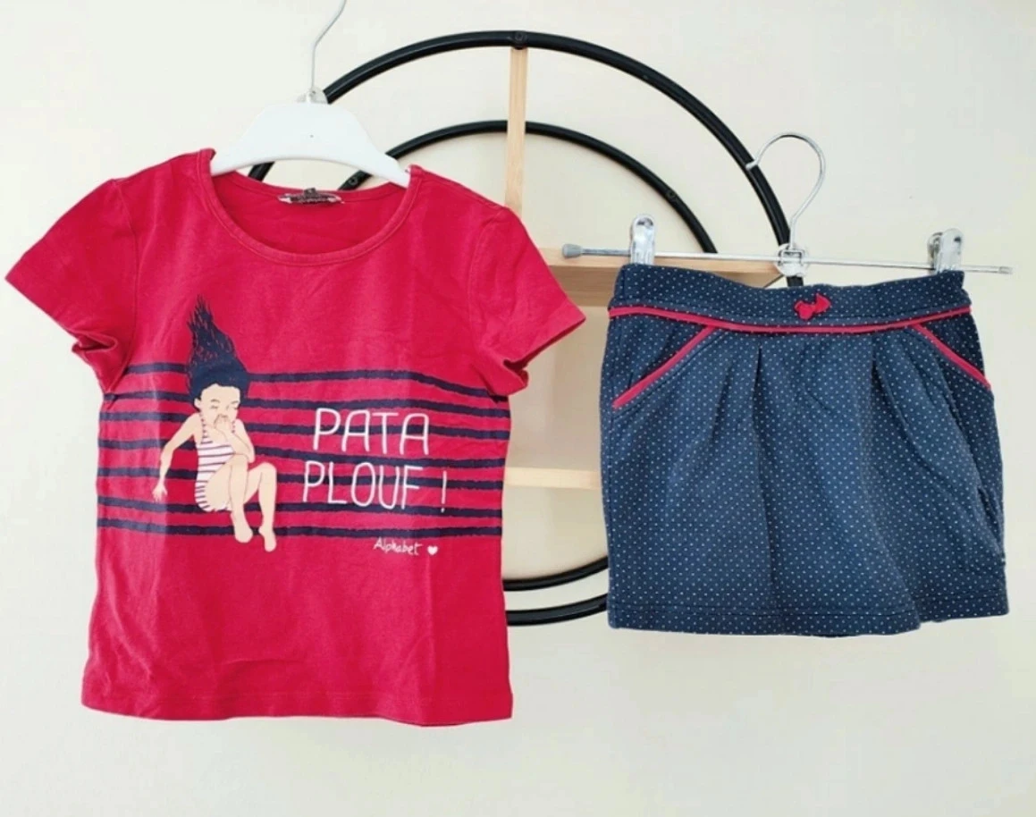 4 ans ensemble été alphabet Teeshirt et jupe